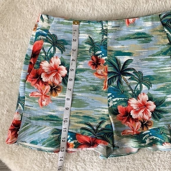 Zara Summer Hawaiian Tropical Cotton Dress Shorts Size Small - Picture 12 of 16